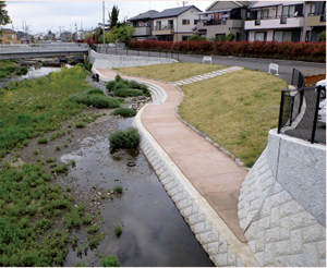 空堀川高木橋～下砂橋区間の親水護岸（東大和市）